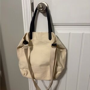 Banana Republic Cream and Black Tote Bag